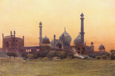 सूर्यास्त पर जुम्मा मस्जिद, दिल्ली द्वारा अलेक्जेंडर हेनरी हल्लम मरे