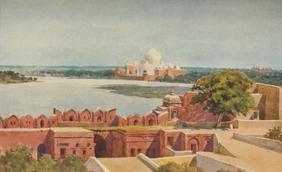 फोर्ट, आगरा से ताज, c1880 1905। द्वारा अलेक्जेंडर हेनरी हल्लम मरे