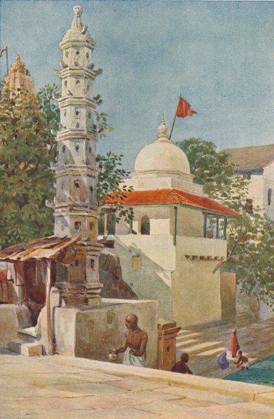 वॉकेश्वर मंदिर, बॉम्बे, c1880 1905। द्वारा अलेक्जेंडर हेनरी हल्लम मरे