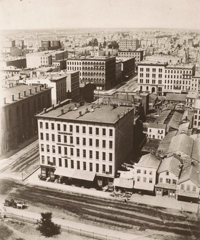 शिकागो, 1858 में प्रांगण के कपोला से उत्तर-पश्चिम की ओर देखें द्वारा अलेक्जेंडर हेसलर