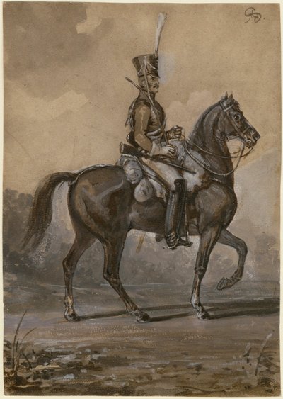 रूसी ड्रैगन - सॉरवीड, अलेक्जेंडर इवानोविच (1783-1844) - 1820 - कागज पर जल रंग - 22,9x16,2 - निजी संग्रह द्वारा अलेक्जेंडर इवानोविच सॉवराइड