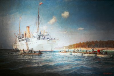 केबल स्टीमर स्टेफ़न &39;करोलिनिंसल याप 1905 के सामने द्वारा अलेक्जेंडर किरचर