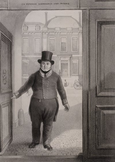 प्रवेश द्वार, ब्रिटिश संग्रहालय, होलबोर्न, लंदन, c1850 द्वारा अलेक्जेंडर ओ'ड्रिस्कॉल