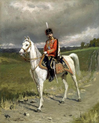 सम्राट निकोलस II का चित्र 1868-1918, 1907। द्वारा अलेक्जेंडर व्लादिमीरोविच माकोवस्की