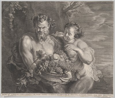 Satyr and Bacchante, ca. 1650-95.  द्वारा अलेक्जेंडर वोएट