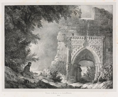 पुरानी फ्रांस में सुरम्य और रोमांटिक यात्राएँ: 1824 का महल, सफेद रानी का अवशेष। द्वारा अलेक्जेंड्रे एवरिस्टे फ्रैगोनार्ड