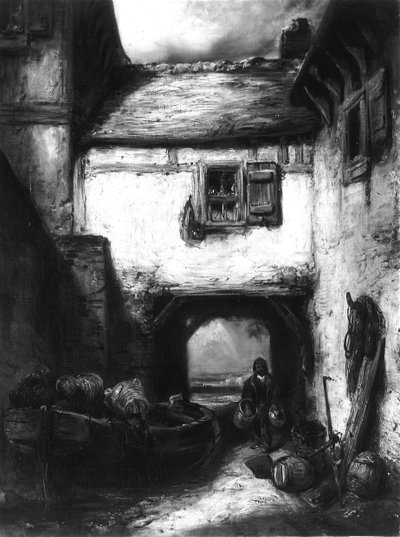 आंगन, सी. 1855. द्वारा अलेक्जेंड्रे गेब्रियल डिकैम्प्स
