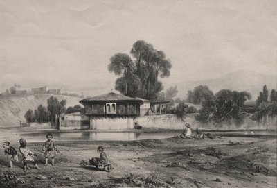 एक नदी के किनारे पर मंडप। द्वारा अलेक्जेंड्रे गेब्रियल डिकैम्प्स