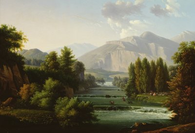 पहाड़ी परिदृश्य द्वारा अलेक्जेंड्रे हाइसिन्थ डनौय