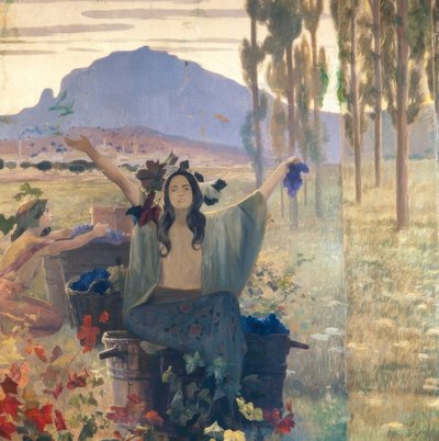 कृषि, उद्योग और निर्यात को दर्शाने वाला वॉल पैनल द्वारा अलेक्जेंड्रे डी रिकर