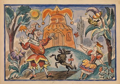 पेट्रुश्का और स्टेपका-रस्ट्रेपका के युद्ध के लिए इवगेनी श्वार्ट्ज, 1925 द्वारा चित्रण द्वारा अलेक्सी अलेक्जेंड्रोविच राडकोव