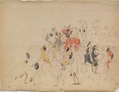 1842, 1842 में पंजाब के महाराजा शेर सिंह और ब्रिटिश राजदूत क्लार्क की मुलाकात द्वारा अलेक्सी दिमित्रिविच साल्टीकोव