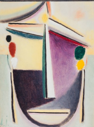 सार सिर: काले-पीले-बैंगनी, c.1922 (कार्डबोर्ड पर तेल) द्वारा Alexej von Jawlensky