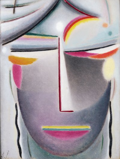 हेड (डार्क बुद्ध), c.1927 (बोर्ड पर कैनवास पर तेल) द्वारा Alexej von Jawlensky