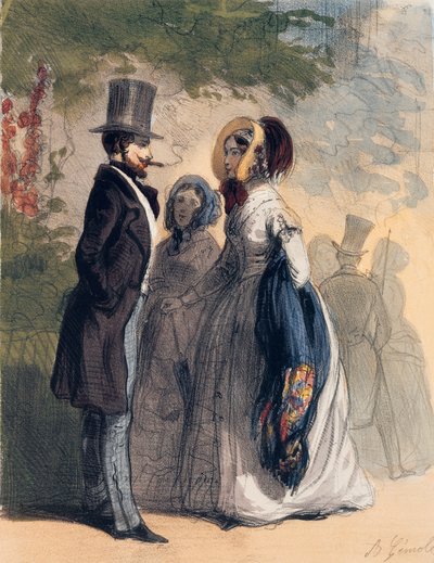 &39;लेस फेमेस डी पेरिस&39;, 1841-42 (रंग लिथो) से रानेलघ गार्डन का नियमित आगंतुक द्वारा अल्फ्रेड आंद्रे जेनियोले