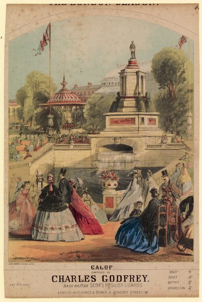 Galop। 1862 की प्रदर्शनी के साथ मेल खाने के लिए बनाए गए रॉयल हॉर्टिकल्चरल सोसाइटी गार्डन को दिखाना द्वारा अल्फ्रेड कॉननैन