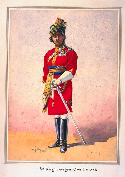 1911, 1910 में मेजर जीएफ मैकमुन्न द्वारा &39;भारत की सेनाओं&39; के लिए अहपुर (पंजाबी मुसल्मान) का चित्रण मानद लेफ्टिनेंट होनहार मलिक उमर हयात खान, सी.आई.ई. द्वारा अल्फ्रेड क्राउड लवेट