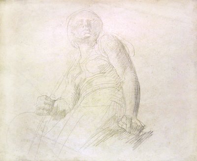 एक आकृति का अध्ययन, c.1850 (कागज पर पेंसिल) द्वारा अल्फ्रेड जॉर्ज स्टीवंस