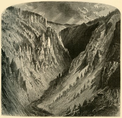 येलोस्टोन का कैनन, 1872। द्वारा अल्फ्रेड हैराली