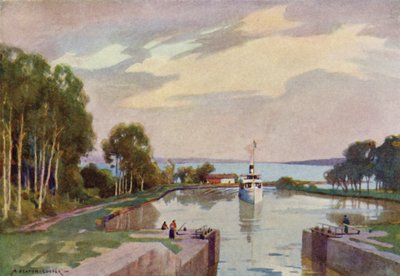 Sjotorp Locks, गोटा नहर द्वारा अल्फ्रेड हेटन कूपर