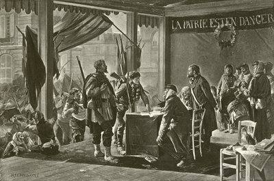 स्वयंसेवकों का नामांकन, 1870 (गुरुत्वाकर्षण) द्वारा अल्फ्रेड पॉल मैरी रिकैमोंट