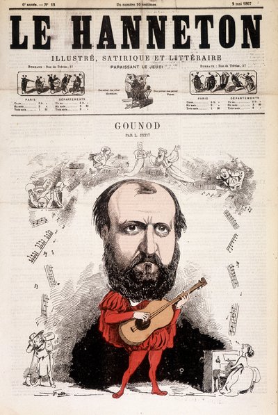 मई 1867 चैबिनर। चार्ल्स गुनोद द्वारा कार्टून (1818 - 1893), फ्रांसीसी संगीतकार। अल्फ्रेड ले पेटिट द्वारा। द्वारा अल्फ्रेड पेटिट