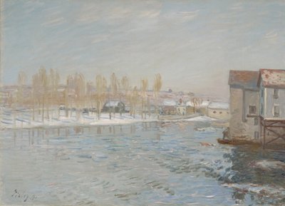 लोइंग एंड द मिल्स ऑफ मोरेट, स्नो इफेक्ट, 1891 द्वारा अल्फ्रेड सिसली