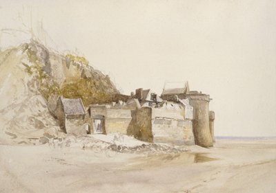 मोंट सेंट मिशेल: द आउटर गेट, सी। 1876 (कागज पर पानी का रंग) द्वारा अल्फ्रेड विलियम हंट