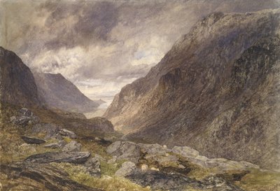 Llanberis का पास, c.1853 (कागज पर पानी का रंग) द्वारा अल्फ्रेड विलियम हंट