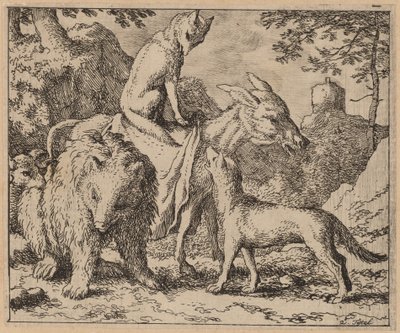 रेनार्ड गधे के ऊपर बैठा, शायद c. 16451656। द्वारा एलर्ट वैन एवरडिंगन