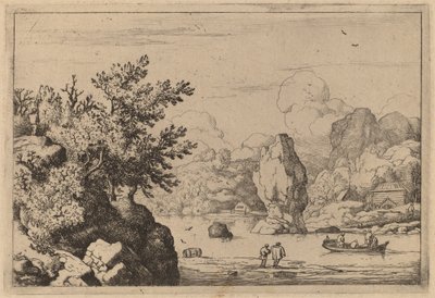 एक नदी के बीच में चट्टान, शायद c. 16451656. द्वारा एलर्ट वैन एवरडिंगन