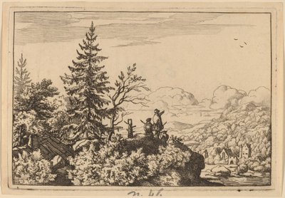एक पहाड़ी पर दो आदमी, शायद c. 16451656. द्वारा एलर्ट वैन एवरडिंगन