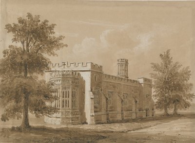 टिक्लल - टिक्सल हॉल में चैपल: रेड-सेपिया वॉश ड्राइंग, एन डी [जुलाई 1842] द्वारा एलेन एडवर्ड एवरिट