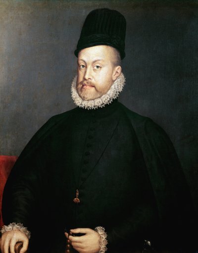 फिलिप द्वितीय, स्पेन के राजा का पोर्ट्रेट (पेंटिंग, c.1580) द्वारा अलोंसो सांचेज़ कोएलो