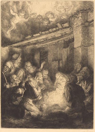चरवाहों की आराधना L'adoration des bergers। द्वारा अल्फोंस लेग्रोस