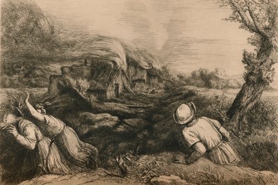द बर्निंग विलेज, सी 1880 द्वारा अल्फोंस लेग्रोस