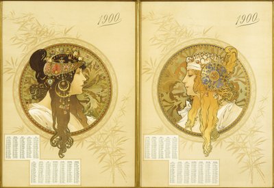 बीजान्टिन प्रमुख; टेटेस बायज़ेंटाइन, 1900 द्वारा अल्फोंस मुचा