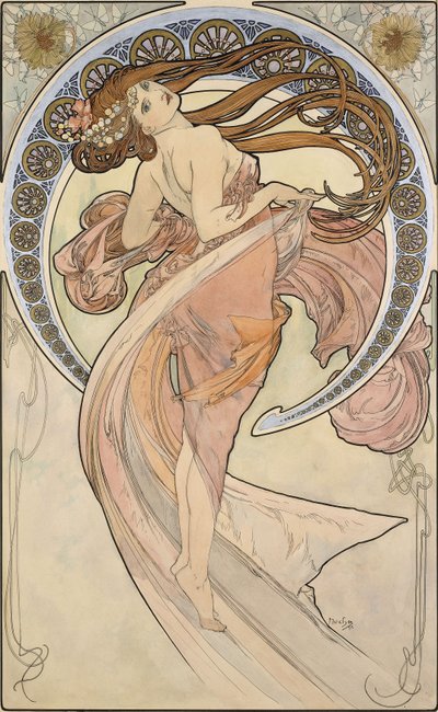 द डांस, 1898 द्वारा Alphonse Mucha