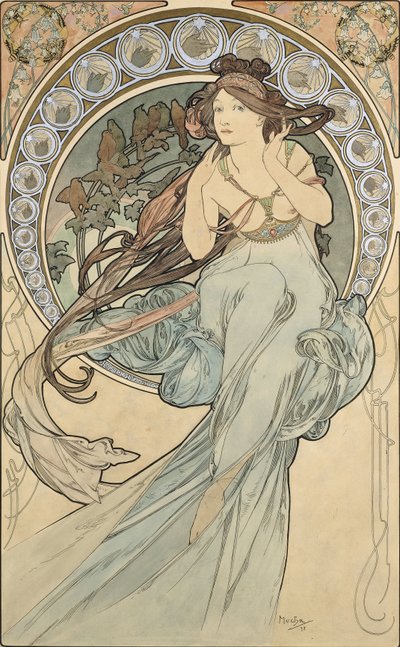 संगीत, 1898 द्वारा Alphonse Mucha