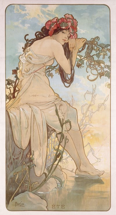 गर्मी; Ete, c.1896 द्वारा Alphonse Mucha