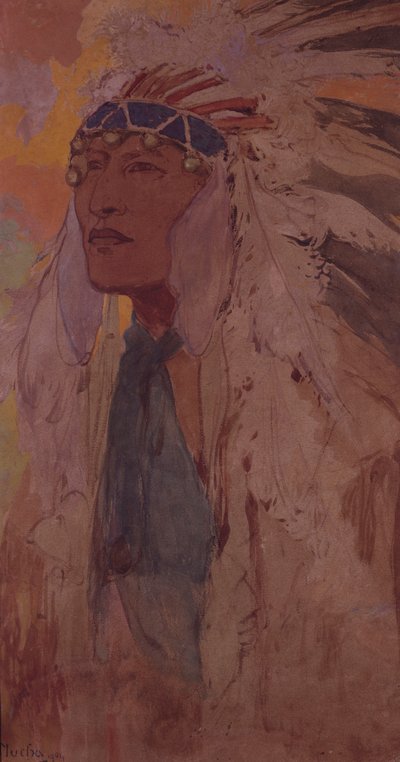 द इंडियन, 1904 द्वारा अल्फोंस मुचा