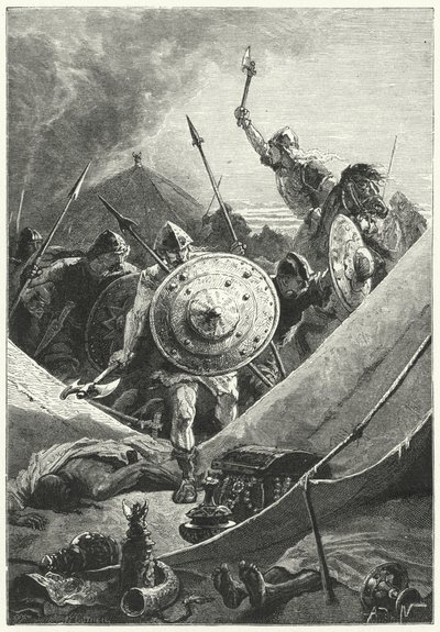 एक मूरिश शिविर पर हमला (उत्कीर्णन) द्वारा अल्फोंस मैरी डे (बाद में) न्यूविल