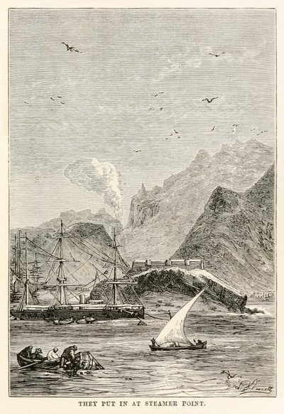वे स्टीमर पॉइंट पर जूल्स वर्ने (1828-1905) द्वारा 'अराउंड द वर्ल्ड इन अस्सी डेज़' से लुई ड्यूमॉन्ट (बी.1822) द्वारा उकेरे गए थे। द्वारा अल्फोंस मैरी डे (बाद में) न्यूविल