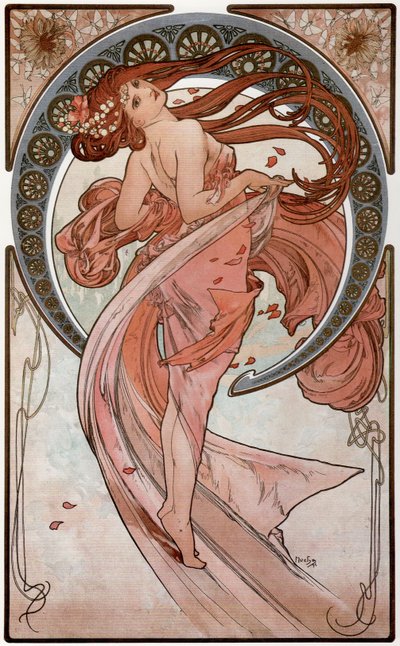 नृत्य द सीरीज़ द आर्ट्स, 1898 से द्वारा Alphonse Mucha