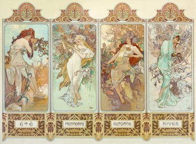 चार मौसम द्वारा Alphonse Mucha