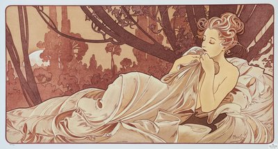 डस्क, 1899। द्वारा Alphonse Mucha