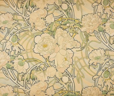 Peonies। 1897 द्वारा अल्फोंस मुचा