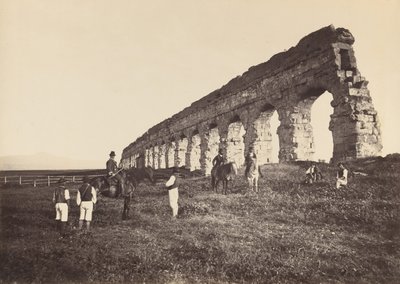 [रोमन एक्वाडक्ट द्वारा मेन ऑन हॉर्स], 1860। द्वारा अल्टोबेली और मोलिन्स।