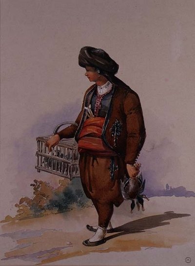 एक बतख विक्रेता, c.1855 द्वारा अमादेओ प्रीज़ियोसिक