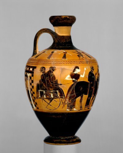 लेकेथोस, c.550-530 ईसा पूर्व (टेराकोटा) द्वारा Amasis Painter